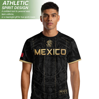 Men's Cream Beige Mexico Eagle Graphic T-Shirt – Aztec Inspired Heritage Print Tee