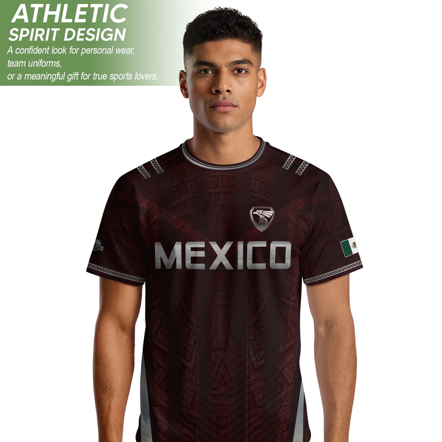 Mexico Soccer Jersey Men Maroon Silver Eagle Football Shirt Retro Fan Apparel
