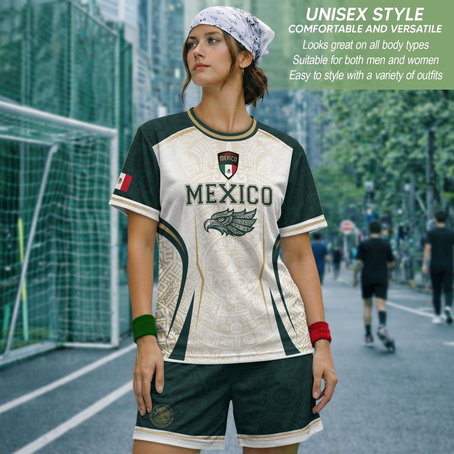 Mexico Green White Aztec Eagle Heritage Estados Unidos Mexicanos Soccer Jersey