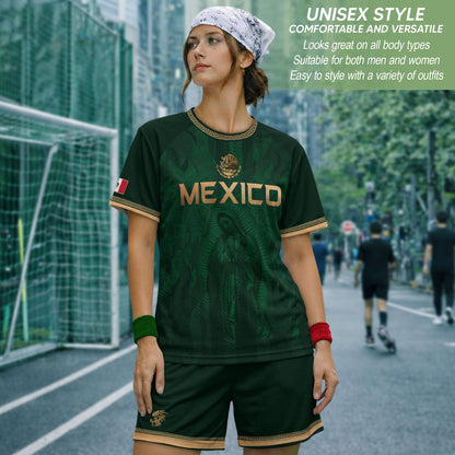 Mexico Soccer Jersey Men Green Virgen De Guadalupe Football Shirt Fan Edition
