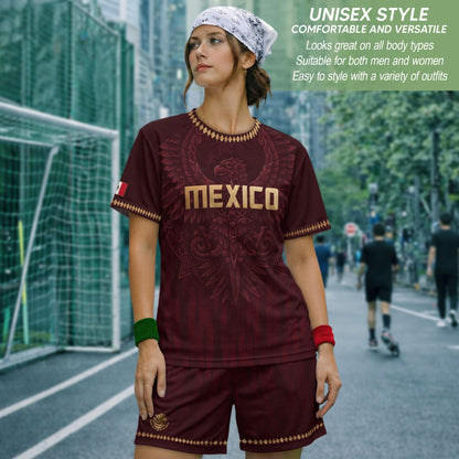 Mexico Soccer Jersey Maroon Aztec Eagle Edition - Premium Mexico National Team Football Shirt