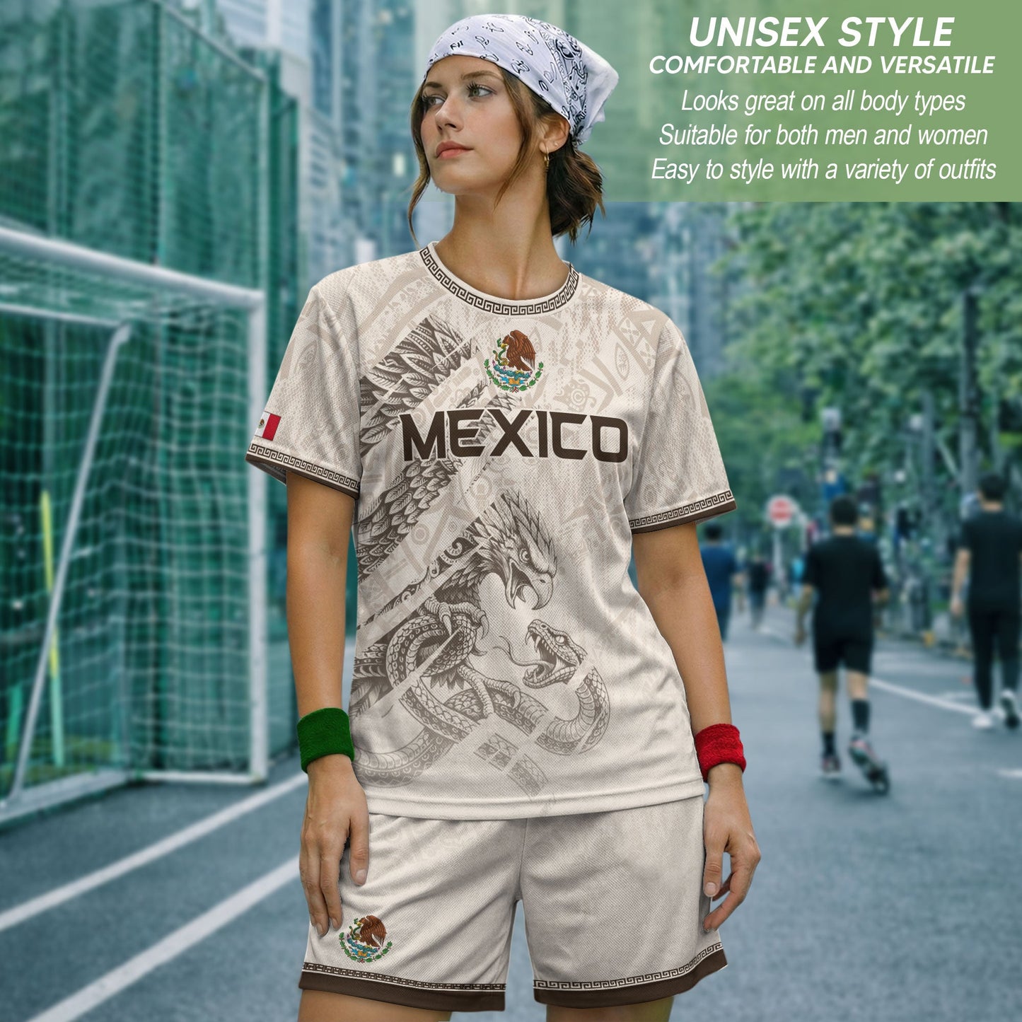 Mexico Soccer Jersey White Aztec Eagle & Snake - Premium National Team Football Shirt
