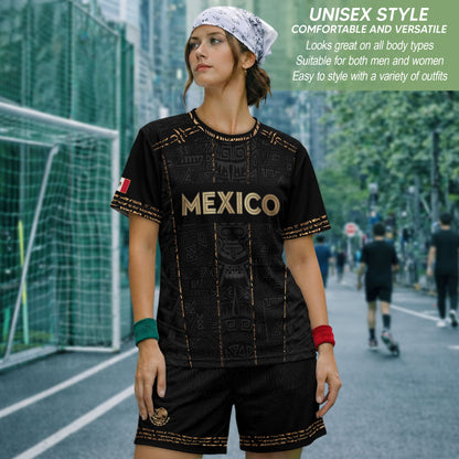 Mexico Soccer Jersey Black Design, Aztec Style Football Shirt for Fans