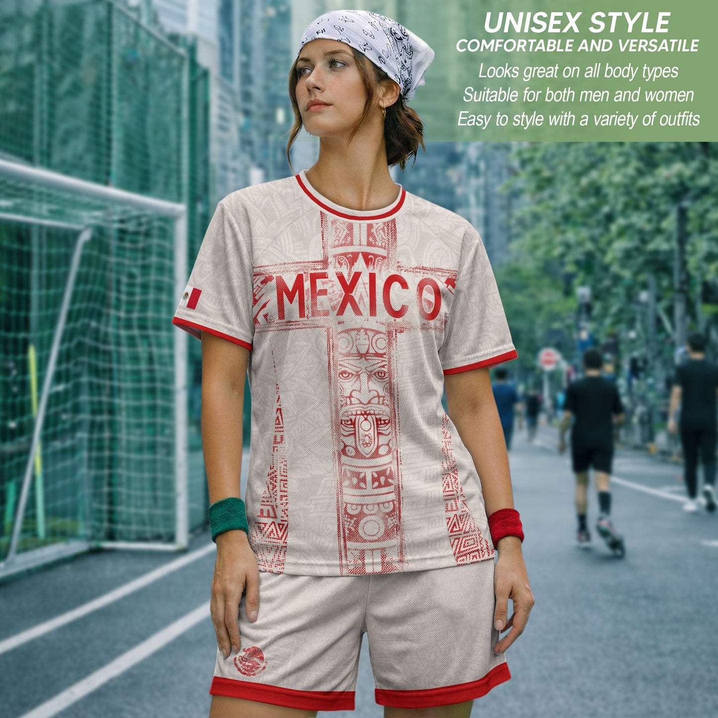 Mexico Soccer Jersey White Aztec Totem Heritage - Mexico Fan Football Design Men Shirt