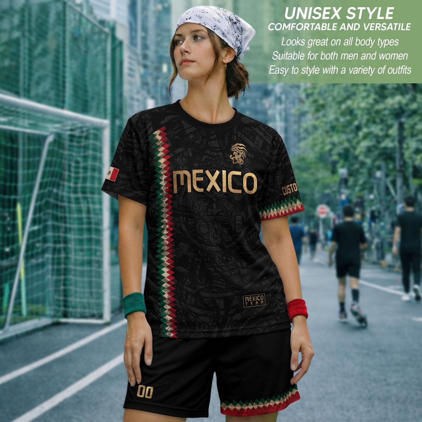 Custom Mexico Soccer Jersey Men Women Black Gold Mexican Football Jersey Playera De Mexico Jersey De Mexico