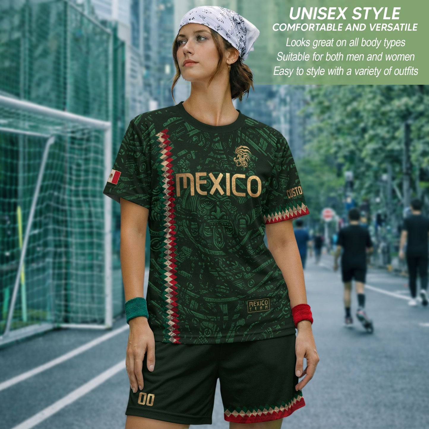 Custom Mexico Soccer Jersey Men Women Green Gold Mexican Football Jersey Playera De Mexico Jersey De Mexico