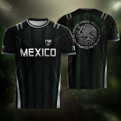 Mexico Green Black Aztec Eagle Heritage Estados Unidos Mexicanos Soccer Jersey Football