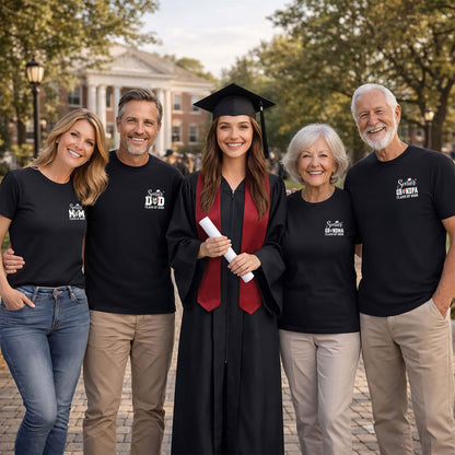 Senior Family Class of 2026 Black T-Shirt - Mexico Flag Heart Graduation Gift Tee