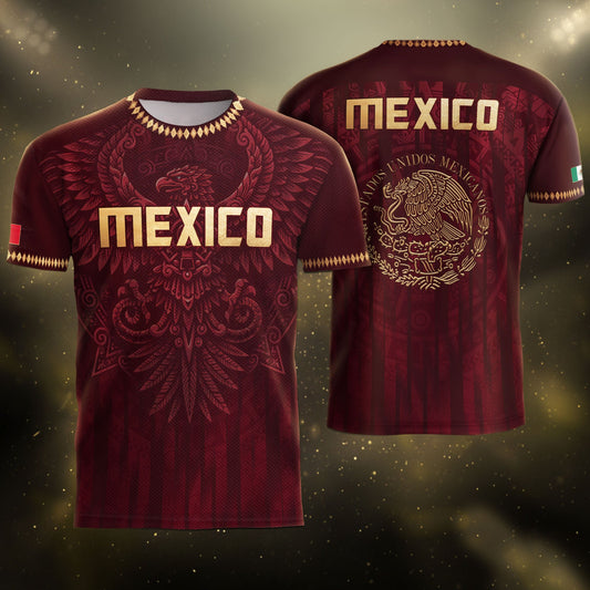 Mexico Soccer Jersey Maroon Aztec Eagle Edition - Premium Mexico National Team Football Shirt