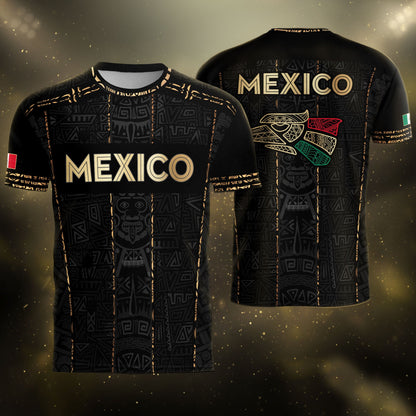 Mexico Soccer Jersey Black Design, Aztec Style Football Shirt for Fans