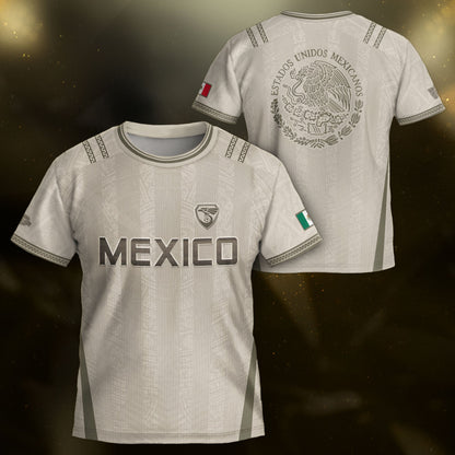 Mexico Youth Soccer Jersey Aztec Style Kids Football Shirt Vintage Breathable Sportswear