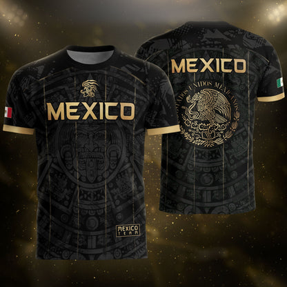 Men's Cream Beige Mexico Eagle Graphic T-Shirt – Aztec Inspired Heritage Print Tee