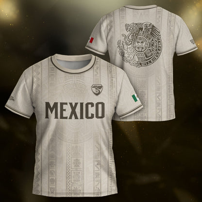 Youth Vintage Football Apparel White Gold Eagle Mexico Soccer Jersey Classic Fan Style
