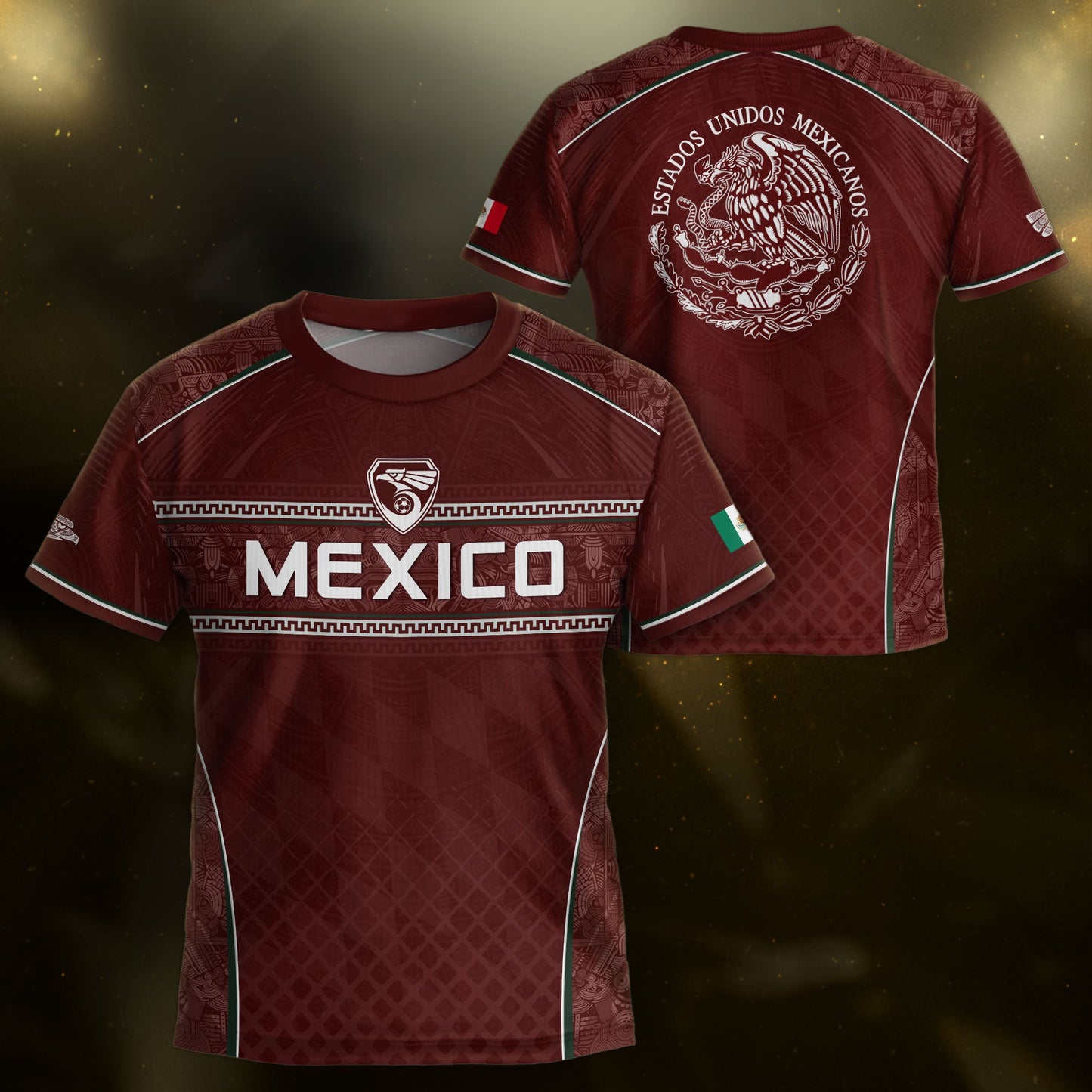 Mexico Soccer Jersey Youth Maroon Aztec Eagle Football Shirt Classic Fan Wear