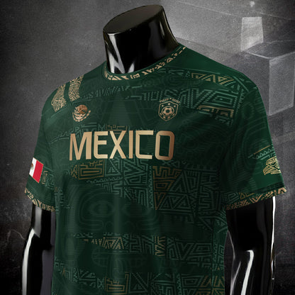 Mexico Green Gold Aztec Heritage Soccer Jersey