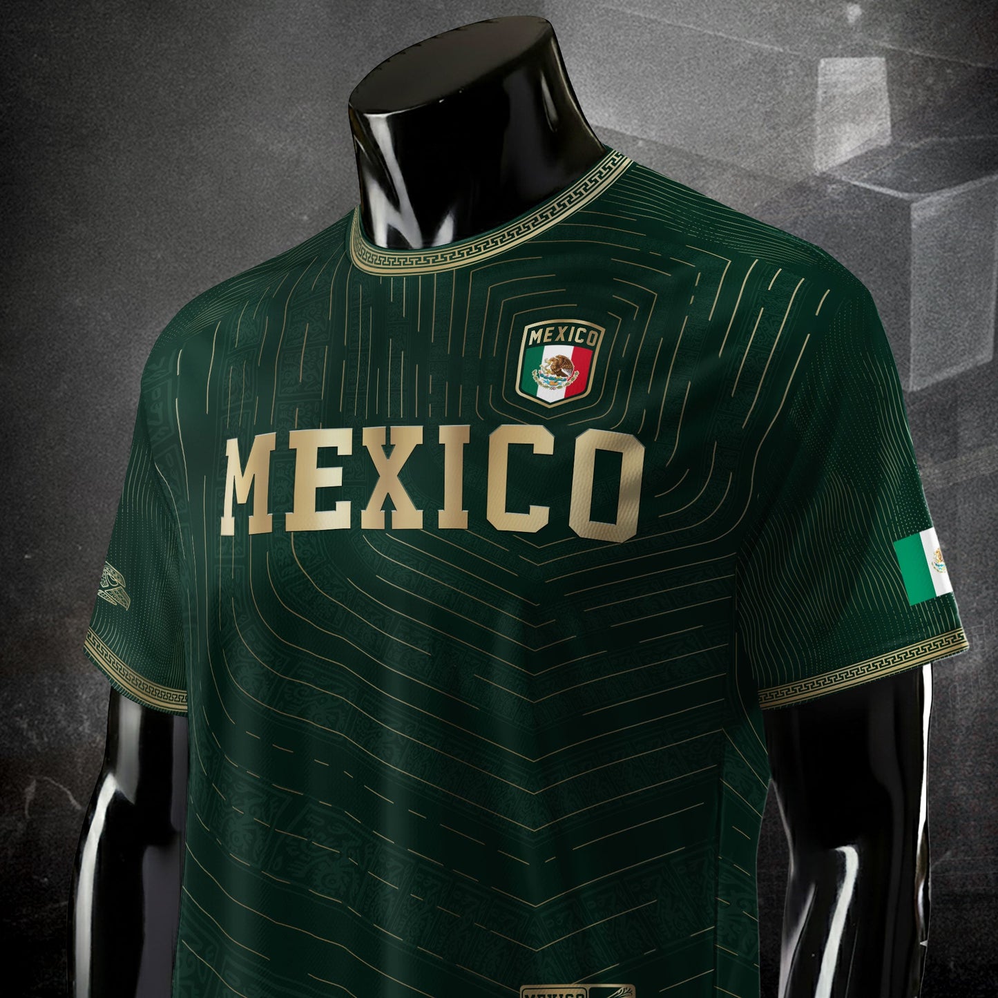 Mexico Green Gold Eagle Heritage Estados Unidos Mexicanos Soccer Jersey