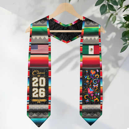 Mexican Stole 2026 Graduation, Mexico Sash for High School and College, Class of 2026
