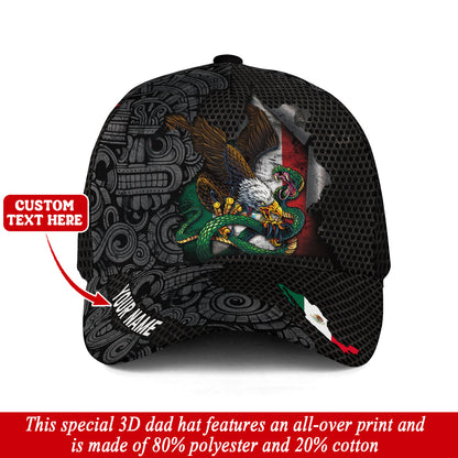 Custom Mexico Flag Eagle Serpent Aztec Heritage Pride Power Roots Hat