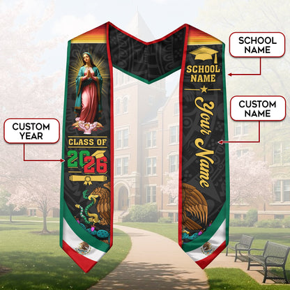 Mexico Mexican Aztec Stole 2026, Custom Graduation Sash for Distinguished Graduate