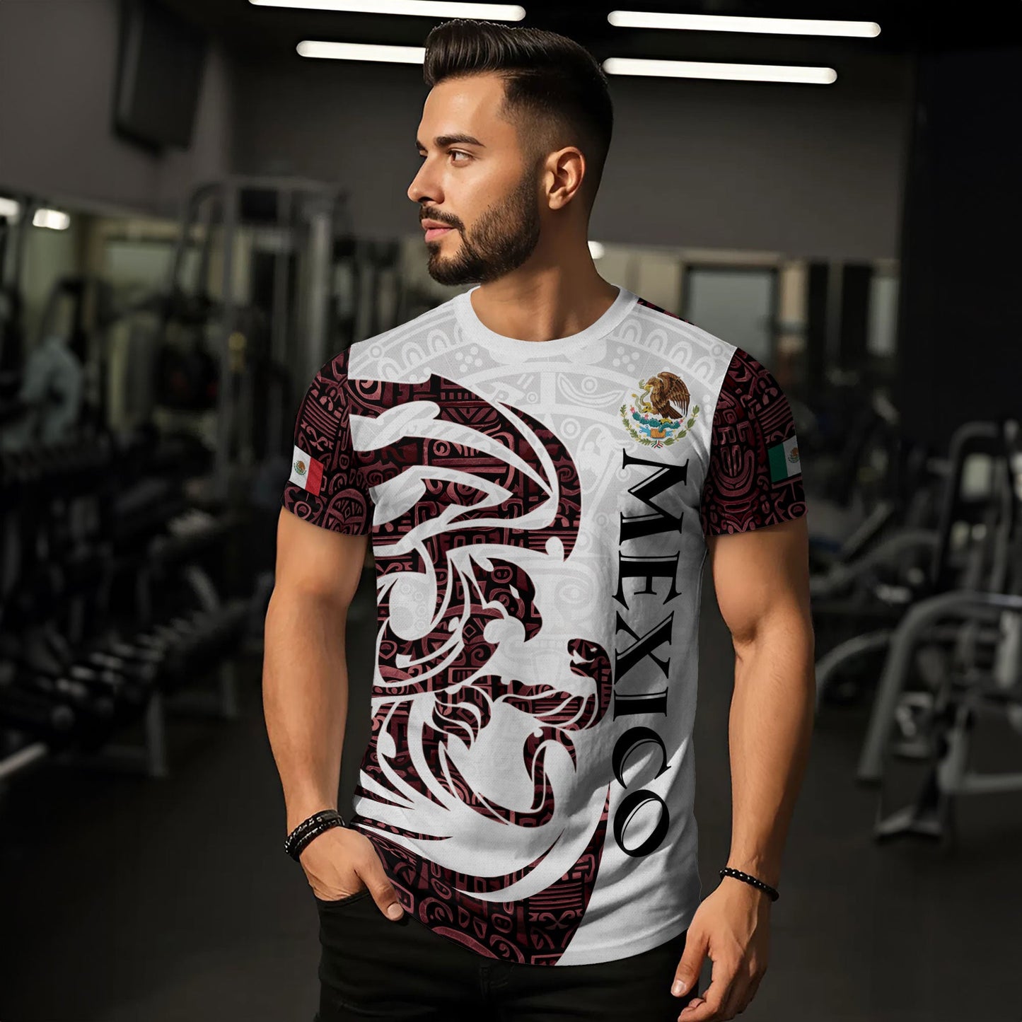 Mexico Heritage Shirt 3-Pack Bundle – Aztec Sun Stone Black Pattern + Aztec Pyramid Warrior Spirit + Guadalupe Floral Flag National Pride