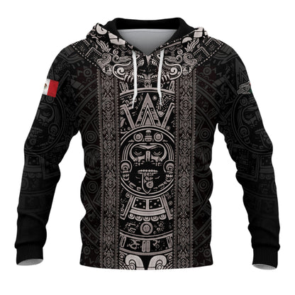 Mexico Aztec Heritage Hoodie 3-Pack Bundle – USA Flag Eagle Pride Unity + Mexico Map Sunstone Flag Warrior + Sunstone Calendar Ancient Symbol