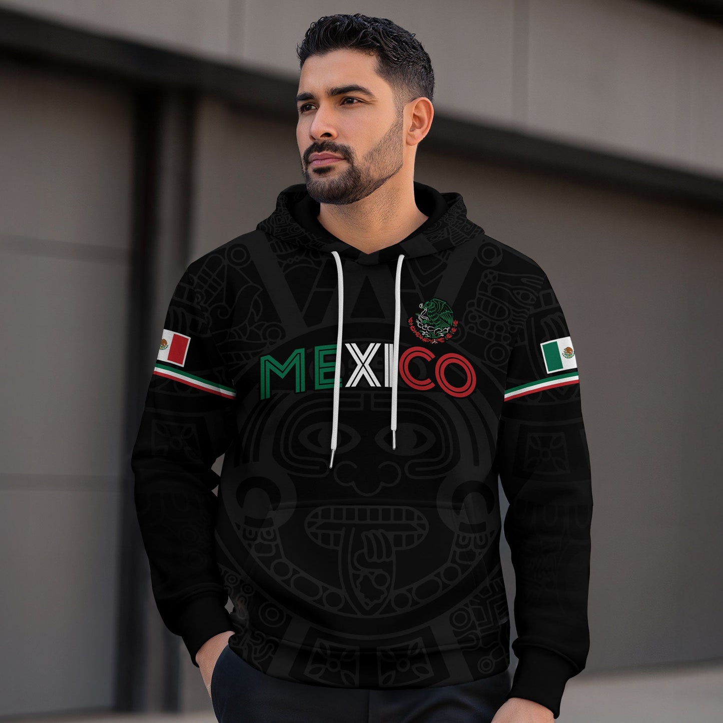 Mexican Mechanical Eagle Snake Aztec Heritage Mens Sudadera De Mexico Hoodie