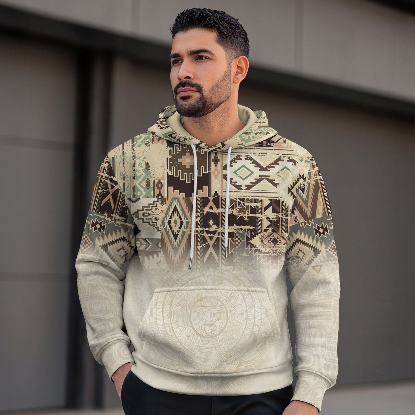 Mexican Aztec Calendar Tribal Pattern Ancient Heritage Mens Sudadera Mexico Hoodie