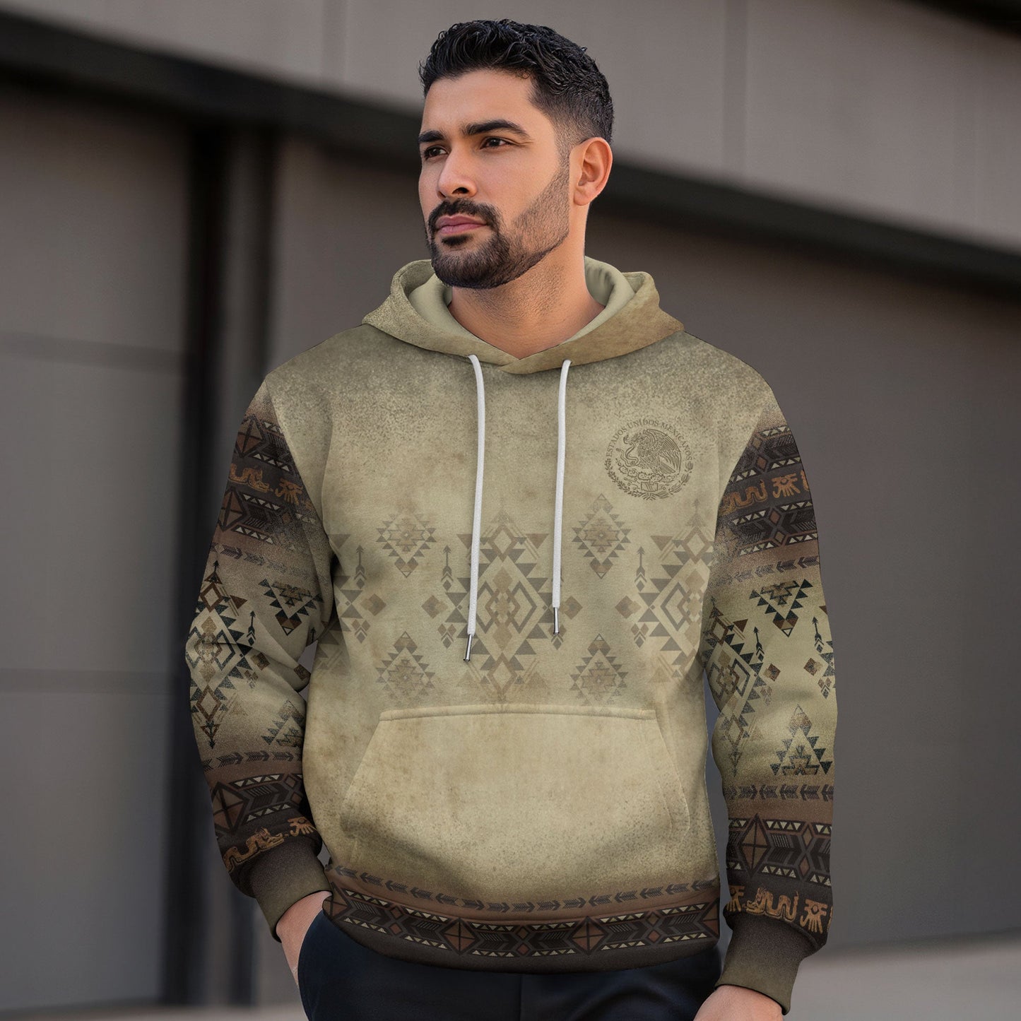 Mexican Eagle Snake Aztec Pyramid Vintage Heritage Mens Sudadera De Mexico Hoodie