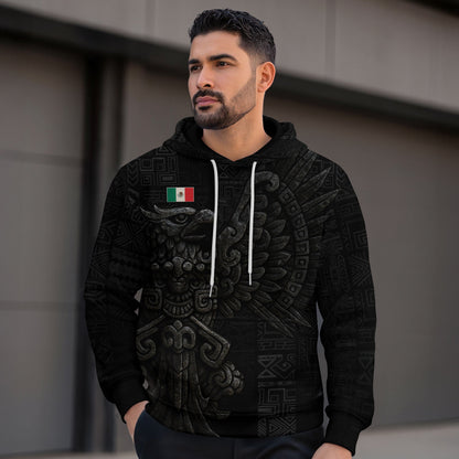 Mexican Aztec Stone Eagle Ancient Art Heritage Mens Sudadera De Mexico Hoodie