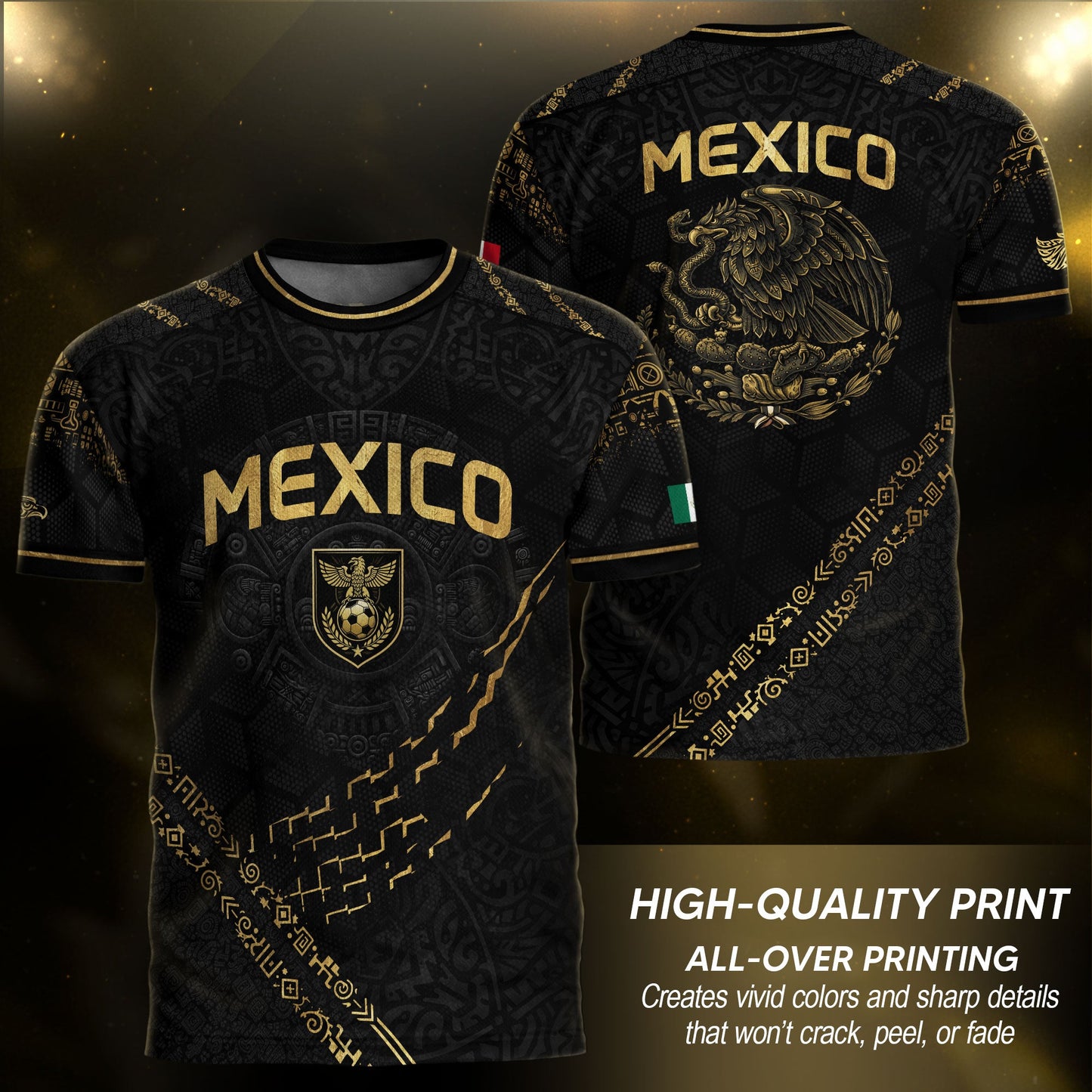 Mexico Cultural Pride Soccer Jersey Black Gold, Legacy Beyond the Game