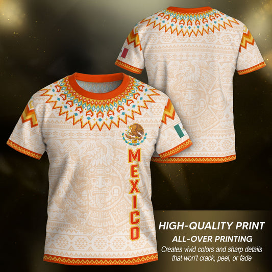 Beige Mexico Soccer Jersey Kids Set Aztec Calendar Mexican Youth Football Shirt Shorts