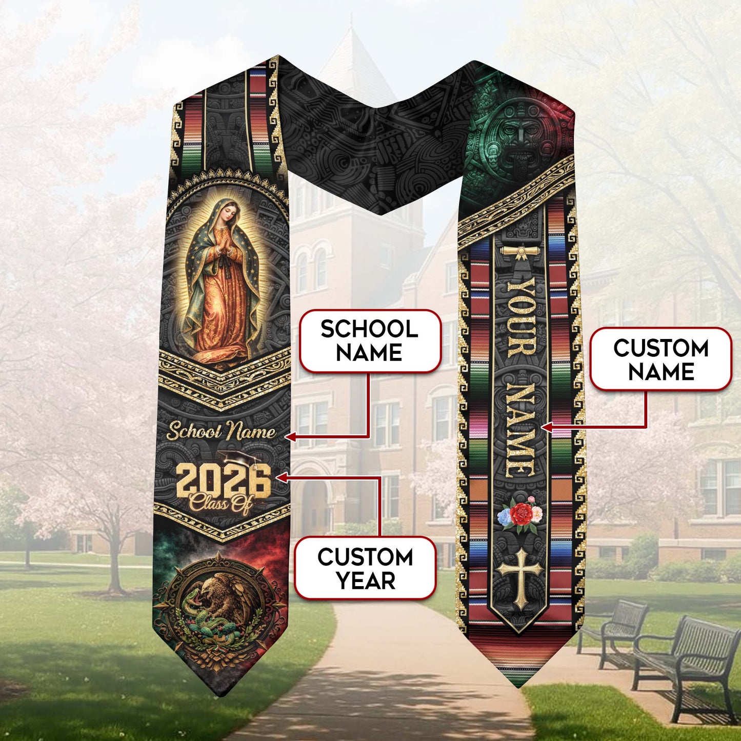 Personalized Mexican Graduation Stole 2026 Custom Graduation Sash Mexico Graduation Stoles