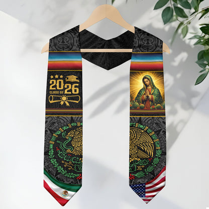 Mexican Graduation Stole 2026, Graduation Sash Mexico, Mexican Flag Graduation Stoles, Mexican Stole for Graduation