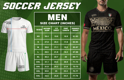 Mexico National Pride Soccer Jersey Black Gold, Cultural Identity Collection