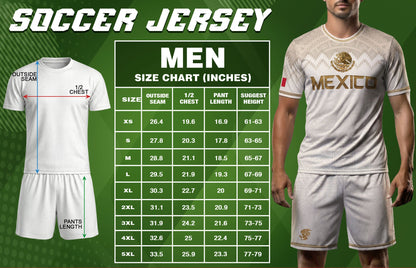 Mexico Heritage Orgullo Mexicano Beige Gold Aztec Pyramid Sun Stone Soccer Jersey