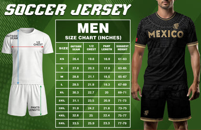 Mexico Coat of Arms Black Gold Ancient Mayan Aztec Symbols Soccer Jersey