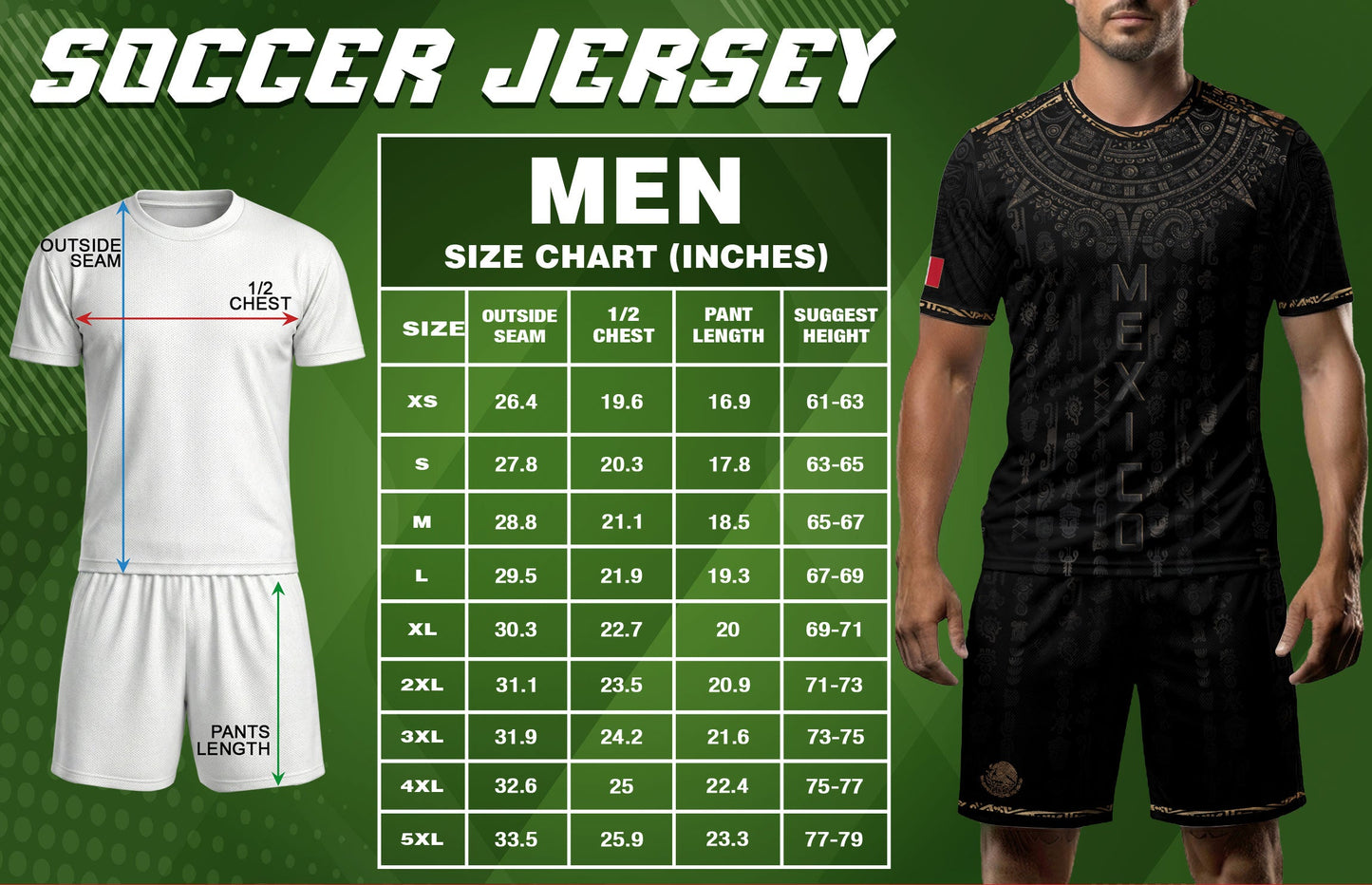 Mexico Heritage Orgullo Mexicano Black Bronze Ancient Mask Aztec Calendar Soccer Jersey
