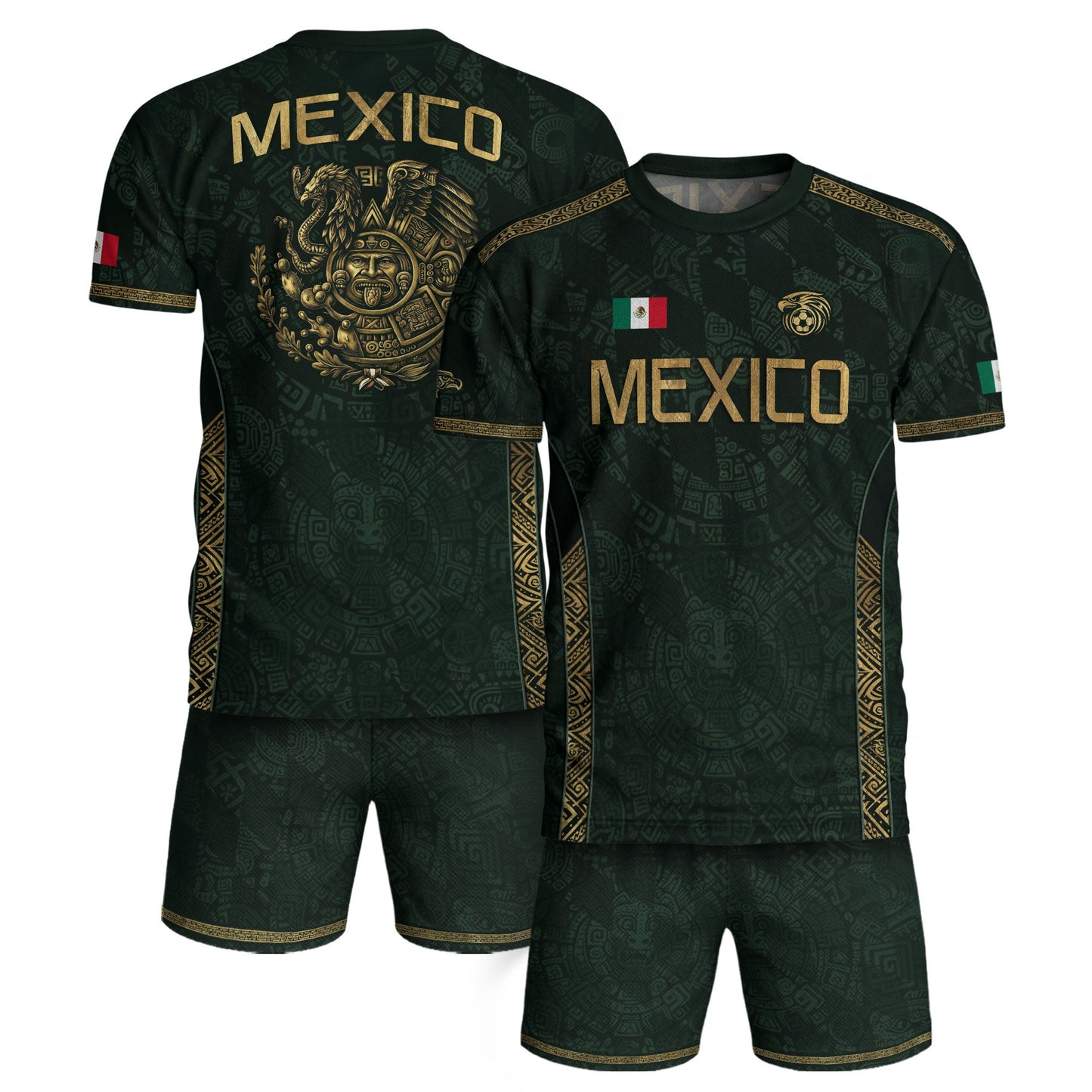 Mexico Heritage Soccer Jersey Green Gold, Cultural Legacy and National Pride Design