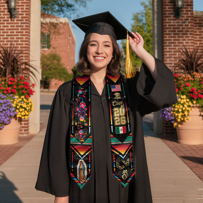 Mexican Stole Mexico Graduation 2026, Sash for Graduate Ceremony