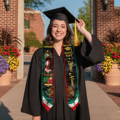 Mexico Mexican Aztec Stole 2026, Custom Graduation Sash for Distinguished Graduate