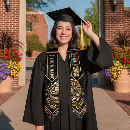 Custom Mexico Mexican Stole 2026, Graduation Sash for College Graduate