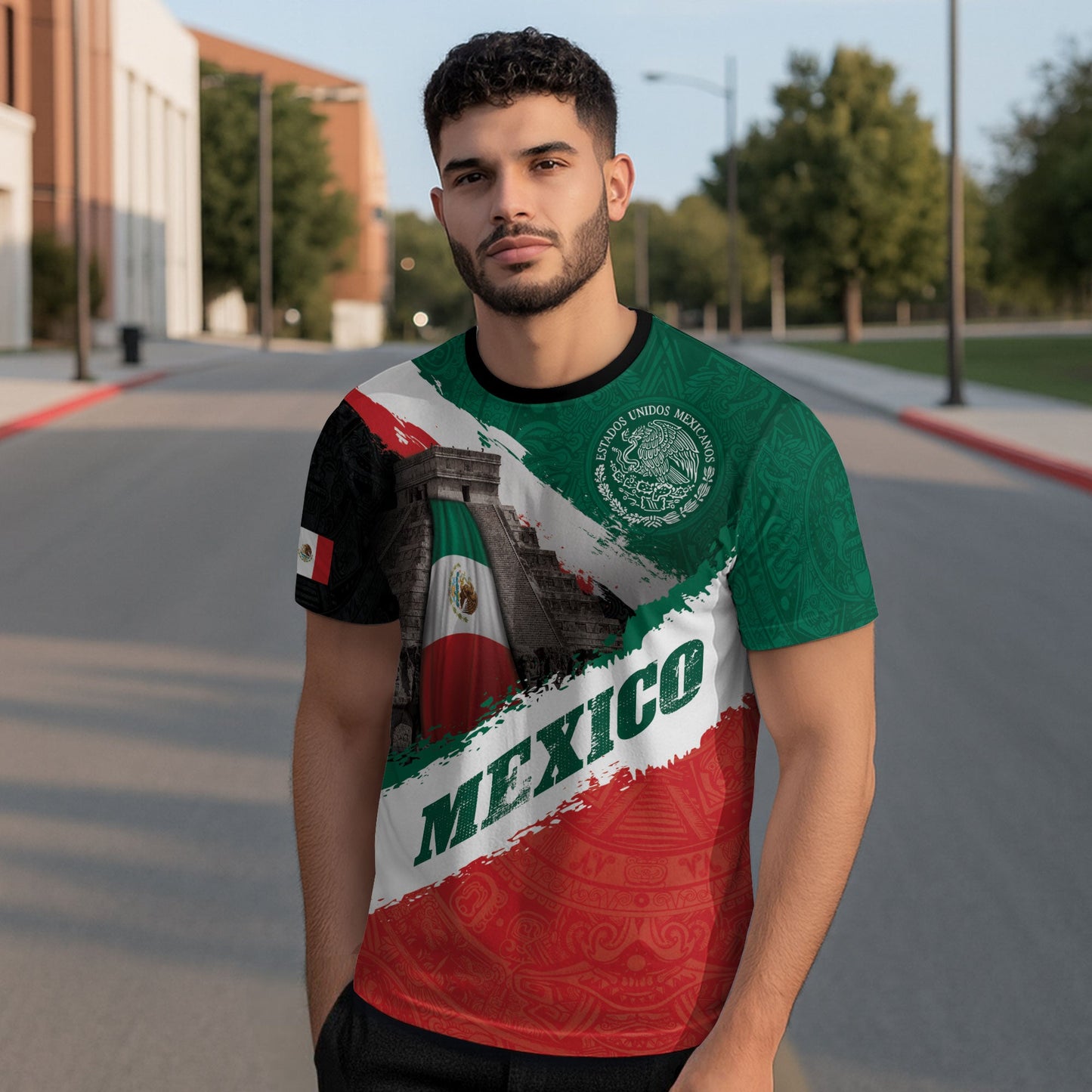 Mexico Flag Pyramid Eagle Aztec Heritage Pride Warrior Spirit Shirt