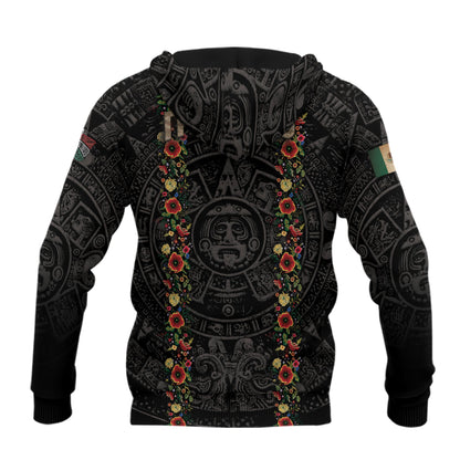 Virgin of Guadalupe Mexico Flag Aztec Faith Hoodie 3-Pack Bundle – Guadalupe Eagle Flame Warrior + Guadalupe Floral Heritage + Mexican Flag Aztec Faith