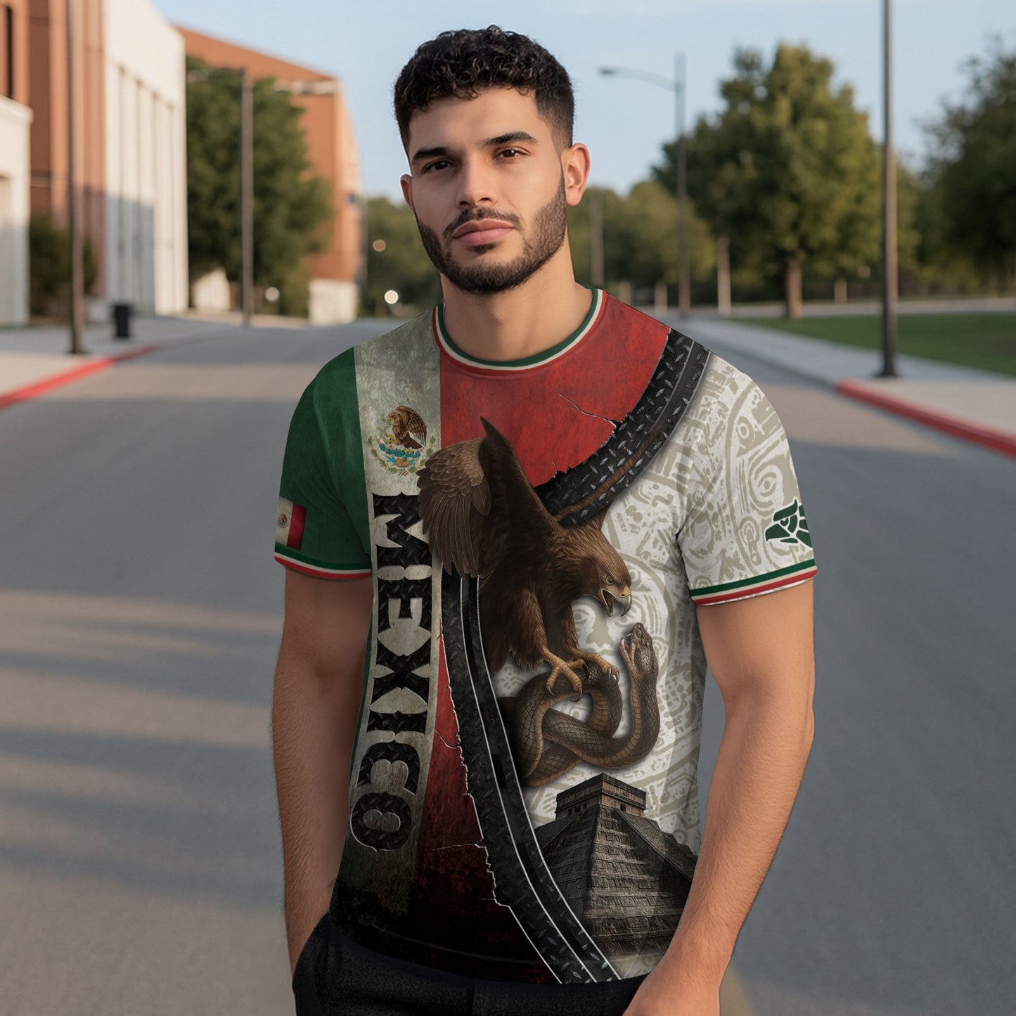 Mexico Flag Eagle Serpent Aztec Pyramid Heritage Pride Legacy Warrior Shirt