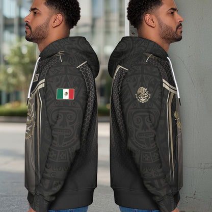 Mexican Eagle Hexagon National Flag Heritage Mens Sudadera Mexico Hoodie