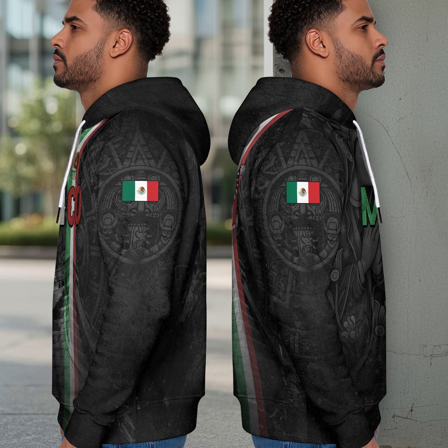 Mexican Aztec Goddess Pyramid National Flag Mens Sudadera De Mexico Hoodie
