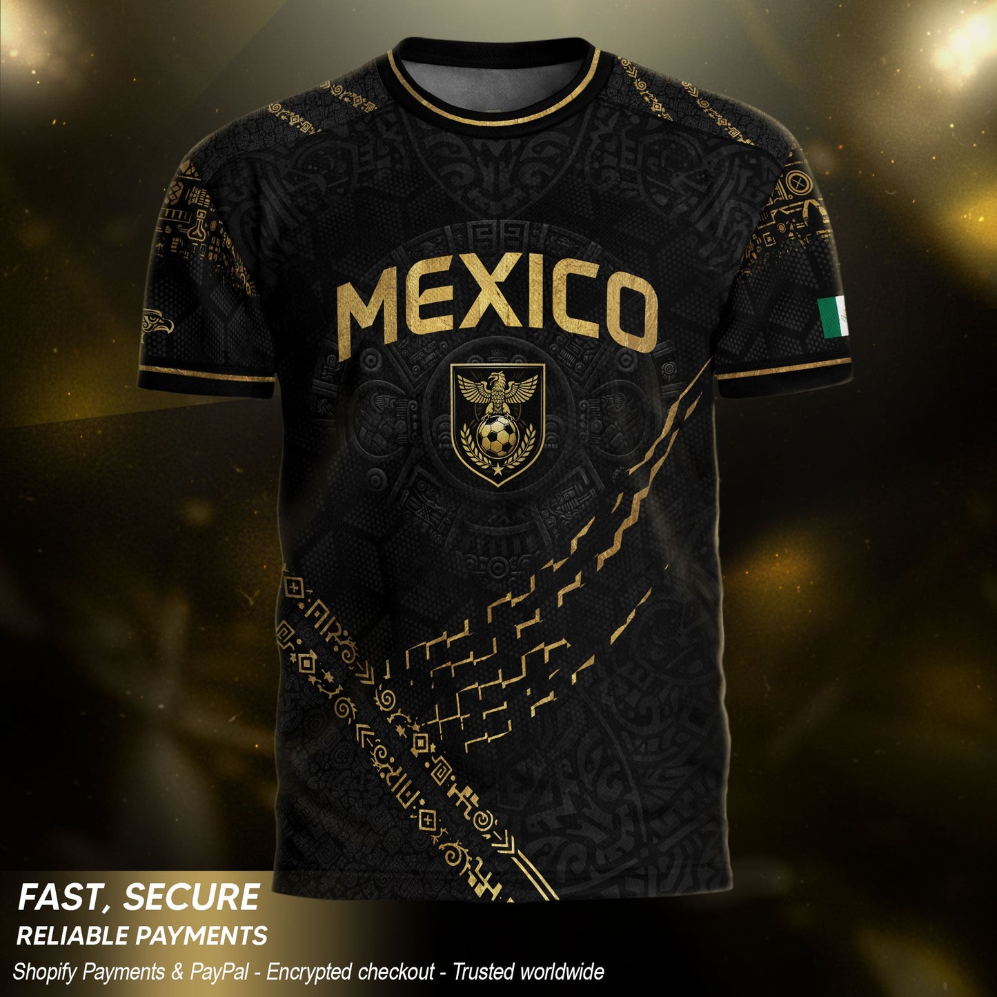 Mexico Cultural Pride Soccer Jersey Black Gold, Legacy Beyond the Game