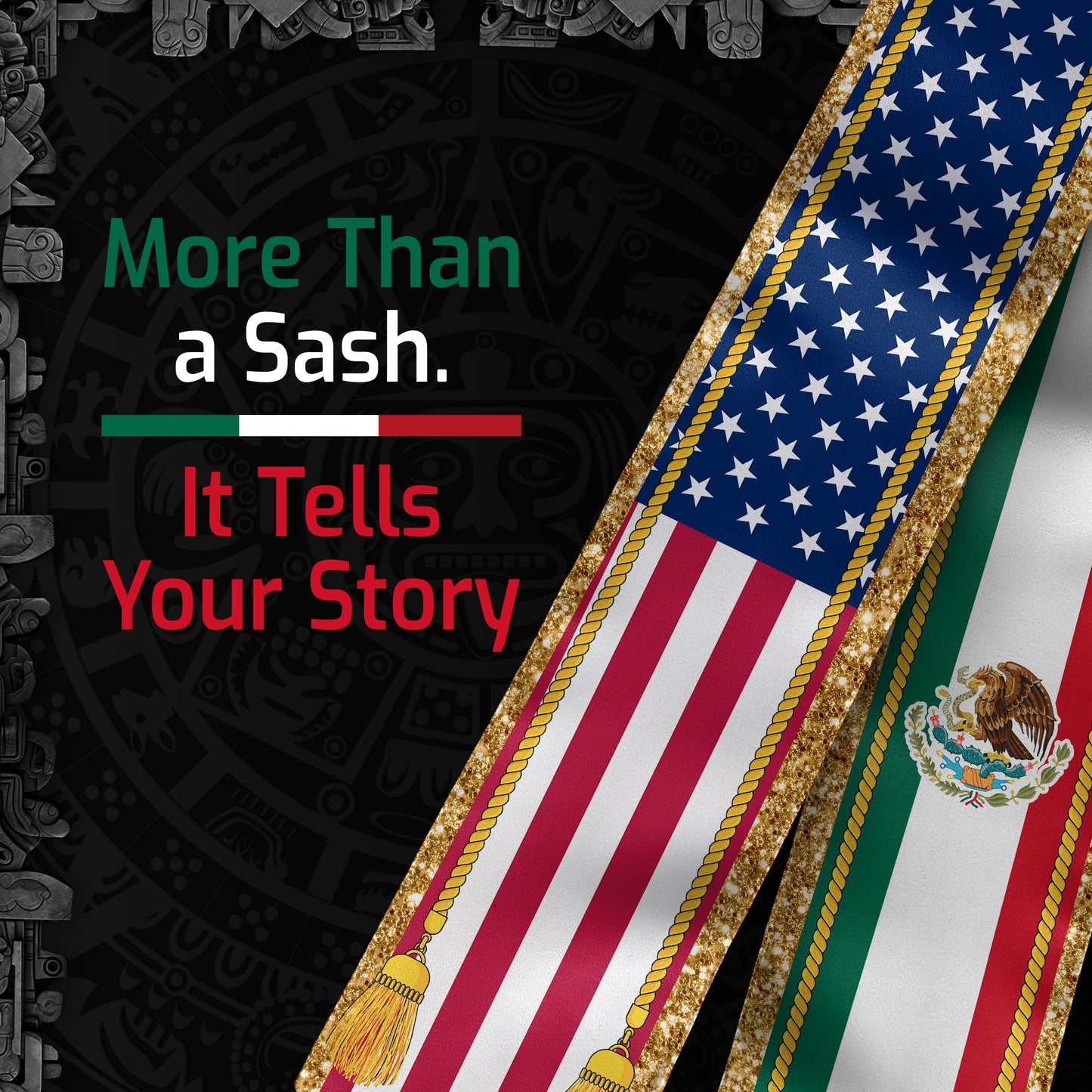 Mexican Stole Mexico 2026, Graduation Sash for Graduate Students