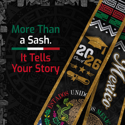 Mexico 2026 Stole, Mexican Sash for Graduation Outfit