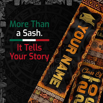 Custom Aztec Mexican Stole 2026, Mexico Graduation Sash for Graduate Success